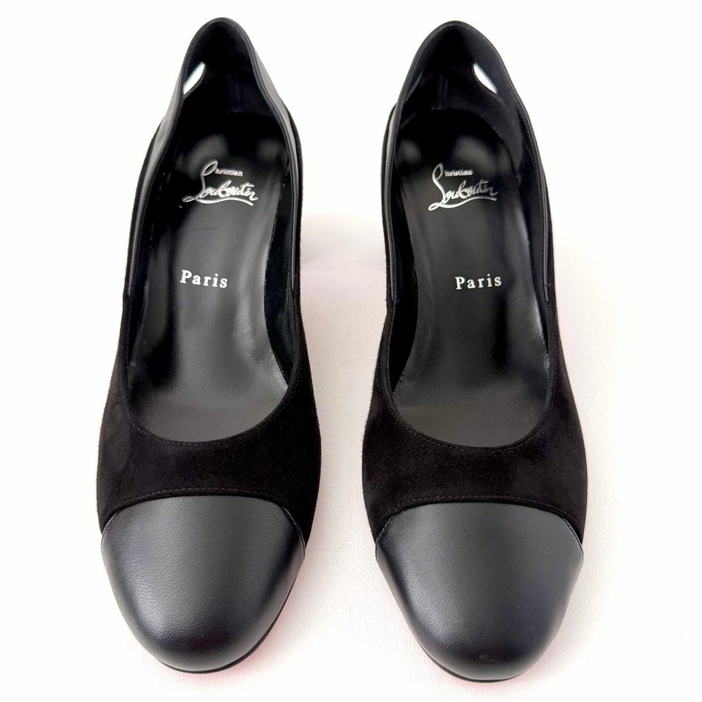 CHRISTIAN LOUBOUTIN | Miss Duvette 55 Black Suede Leather Pumps Red Sole EU 39 - Picture 3 of 14